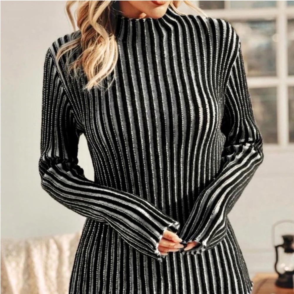 Slim Ribbed Stripe Sweater. - Picture 14 of 16